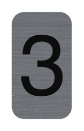 Információs tábla, öntapadó, 2,5x4,4 cm, alumíniumhatású, EXACOMPTA, 3-as