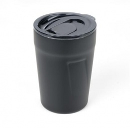 Termoszbögre, 300 ml, rozsdamentes acél, TROIKA "Cup-uccino", fekete